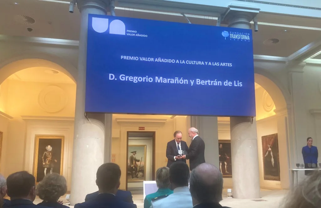 El presidente de la Fundación Ortega-Marañón, Gregorio Marañón, Premio Valor Añadido a la Cultura y las Artes